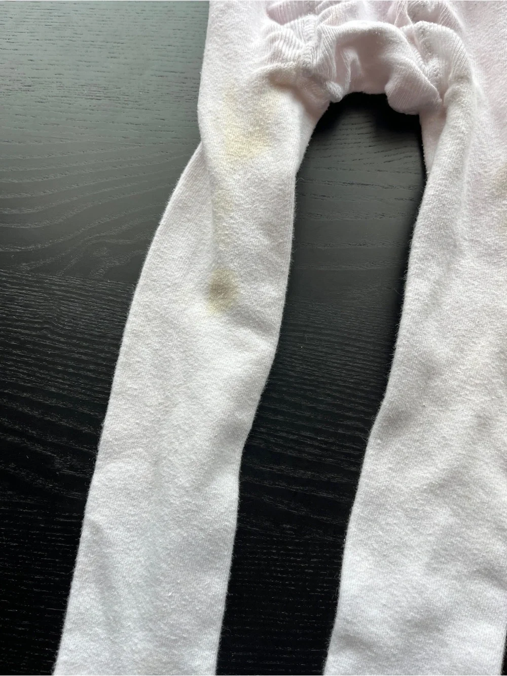 Girls White Knit Tights Size 7-10 Full Length Stretchy Stockings